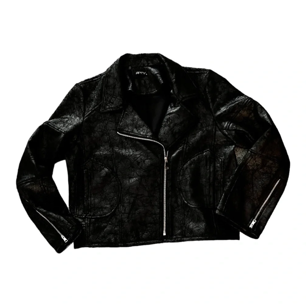 APNY vegan leather moto jacket, new without tags